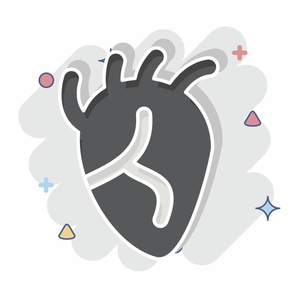 Icon Heart. related to Healthcare symbol. comic style. design editable vector