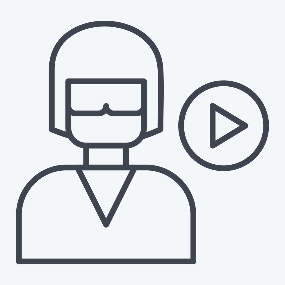 Icon Watching Movies. related to Hobbies symbol. line style. design editable vector
