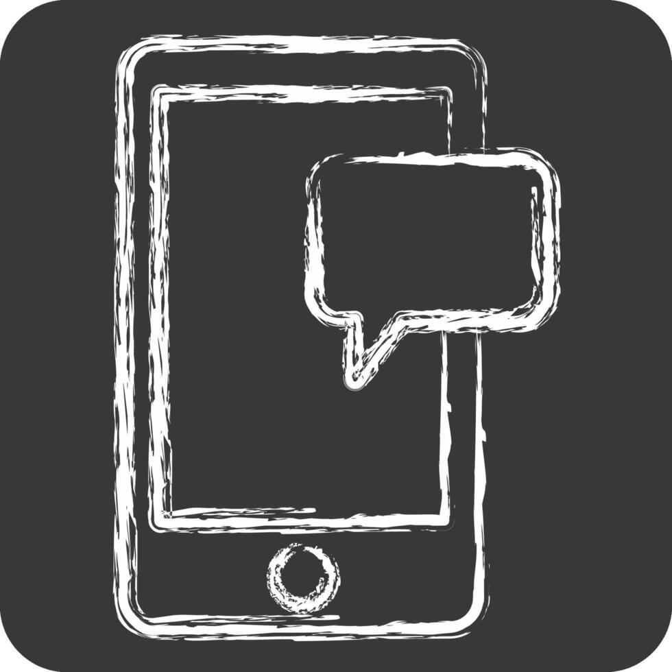 Icon Mobile Chat. related to Hobbies symbol. chalk Style. design editable vector