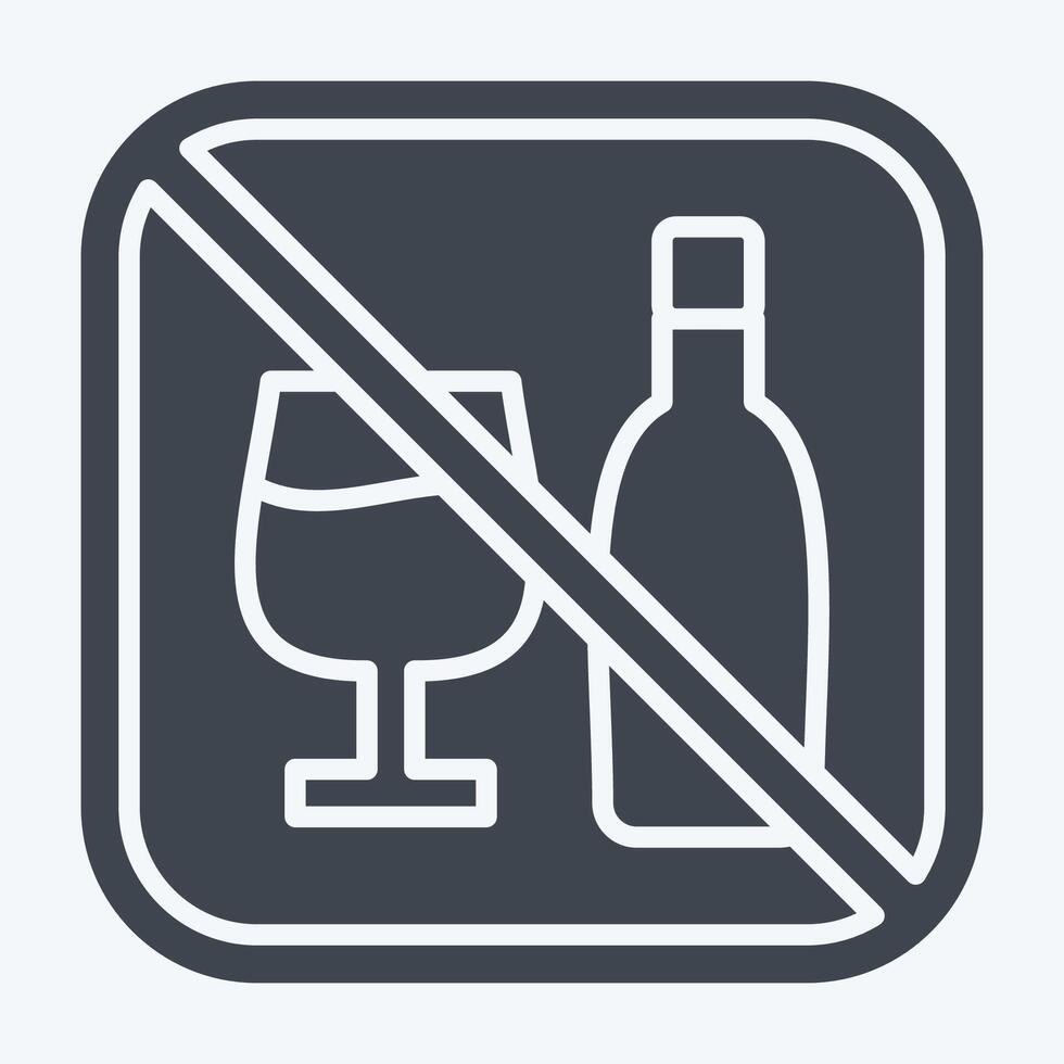 Icon No Alcohol. related to Public symbol. glyph style. design editable vector