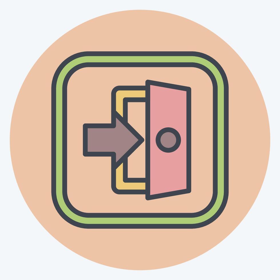 Icon Exit. related to Public symbol. color mate style. design editable vector