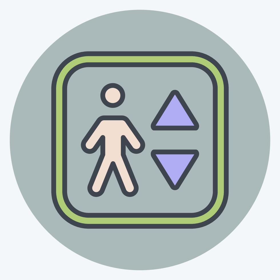 Icon Elevator. related to Public symbol. color mate style. design editable vector