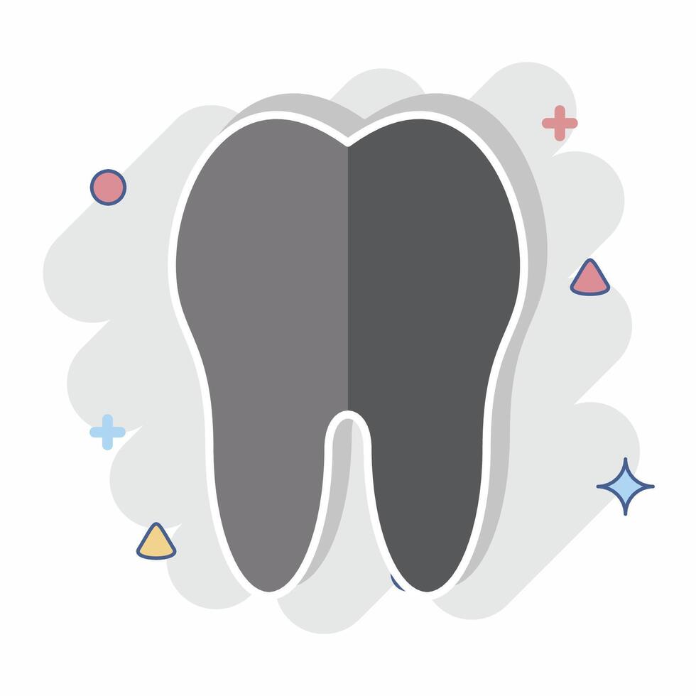 Icon Tooth. related to Healthcare symbol. comic style. design editable vector