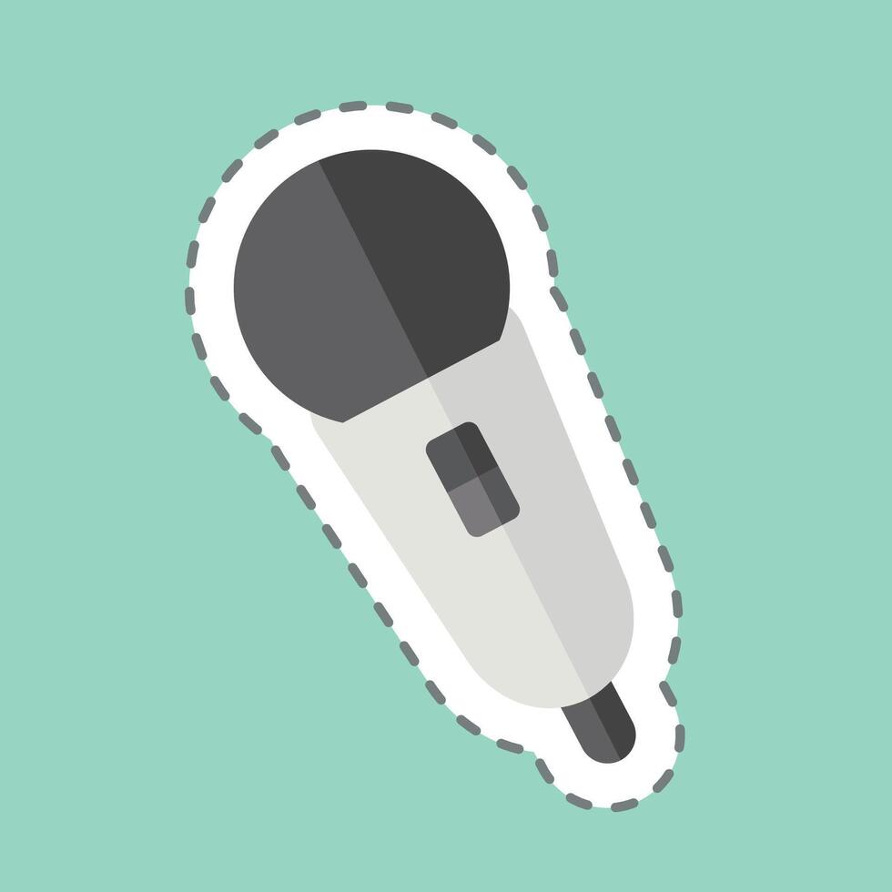 Sticker line cut Singing Mic. related to Hobbies symbol. design editable vector