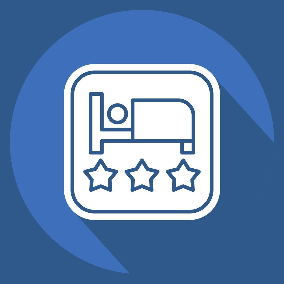 Icon Hotel. related to Public symbol. long shadow style. design editable vector