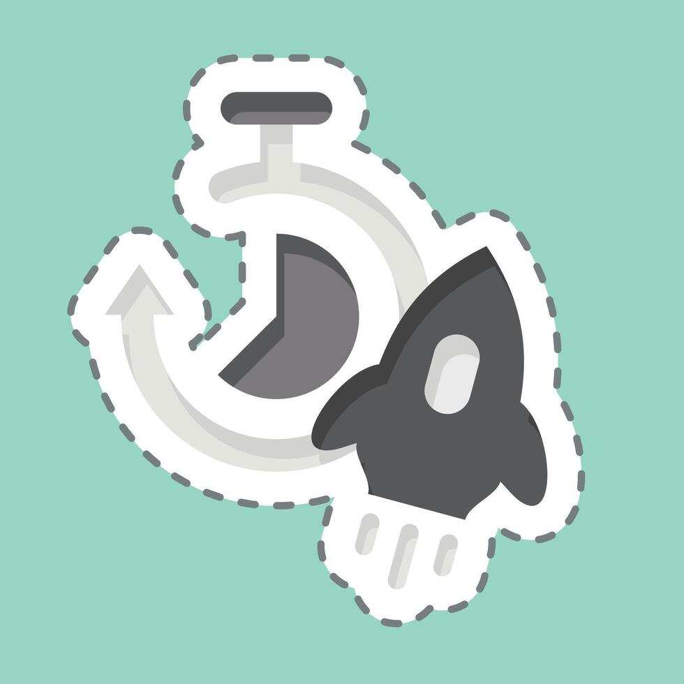 Sticker line cut Productivity. related to Speed symbol. design editable vector