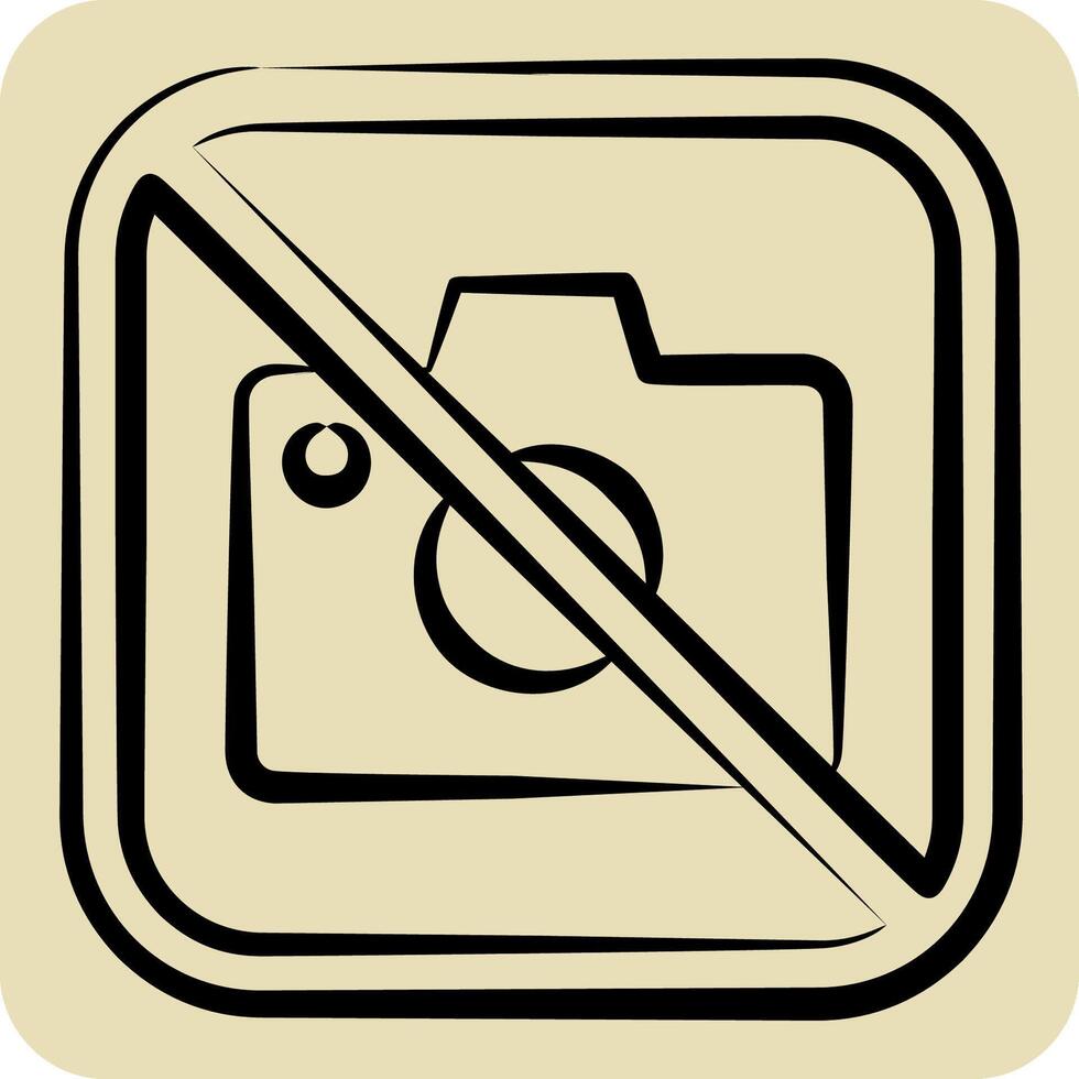 Icon No Photo. related to Public symbol. hand drawn style. design editable vector