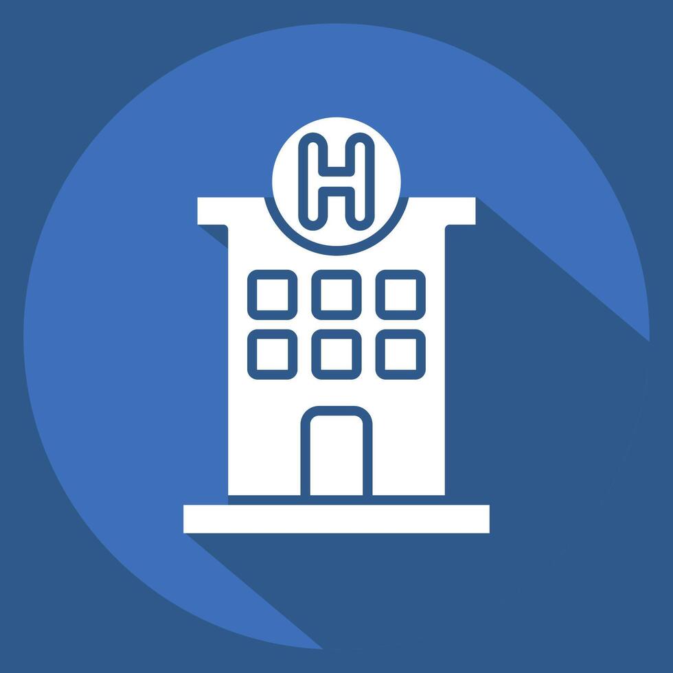 Icon Hospital. related to Healthcare symbol. long shadow style. design editable vector