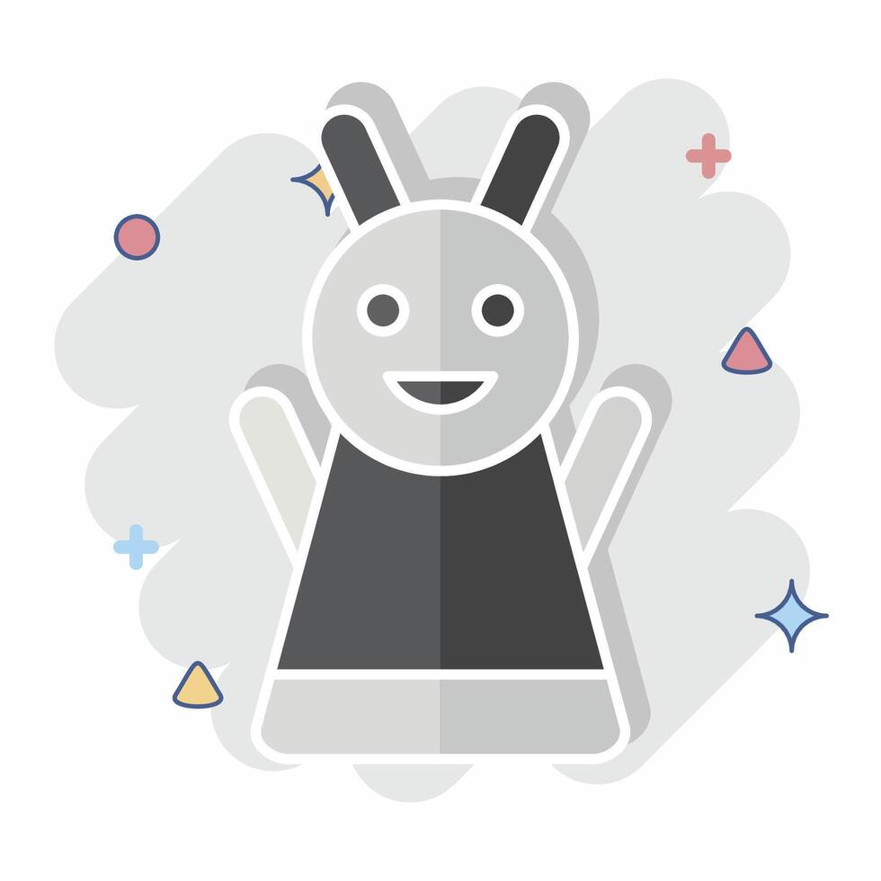 Icon Hand Puppet. related to Kindergarten symbol. comic style. design editable vector