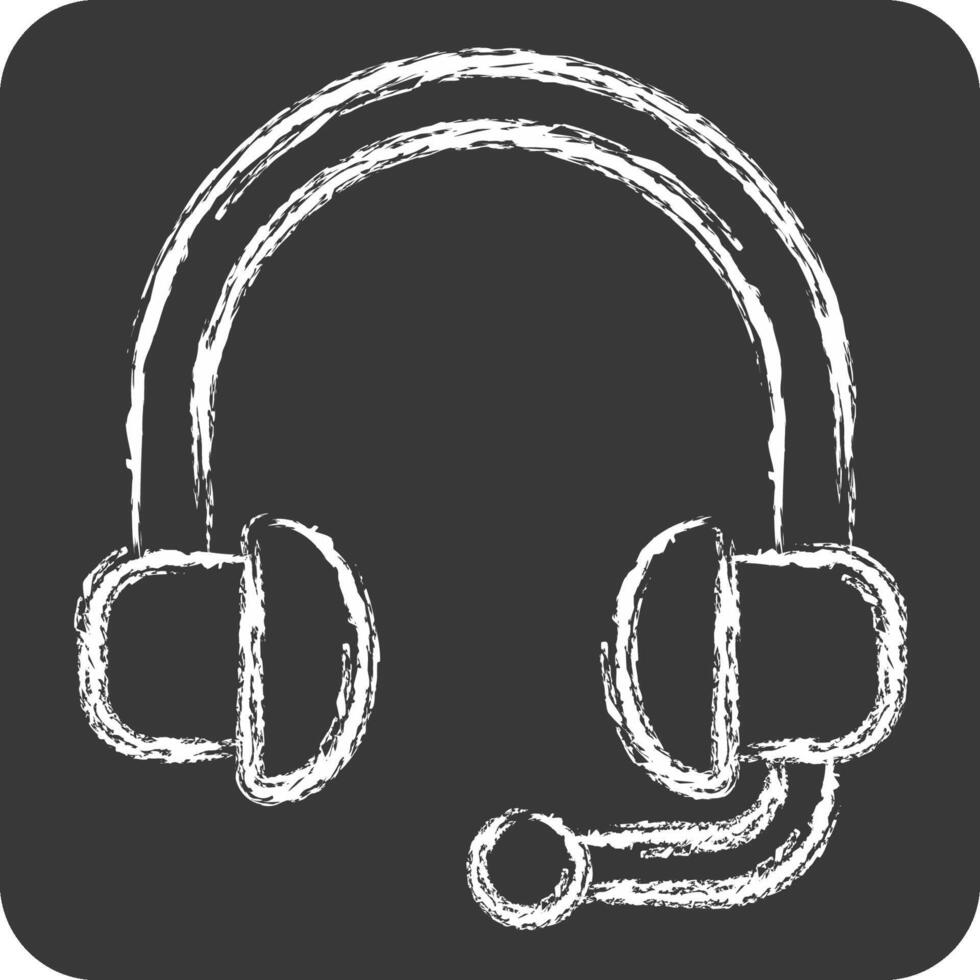 Icon Headphones. related to Hobbies symbol. chalk Style. design editable vector