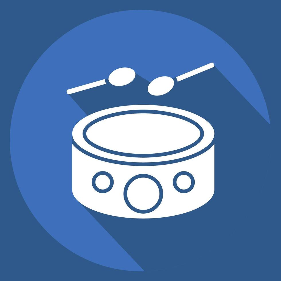 Icon Drumbeat. related to Hobbies symbol. long shadow style. design editable vector