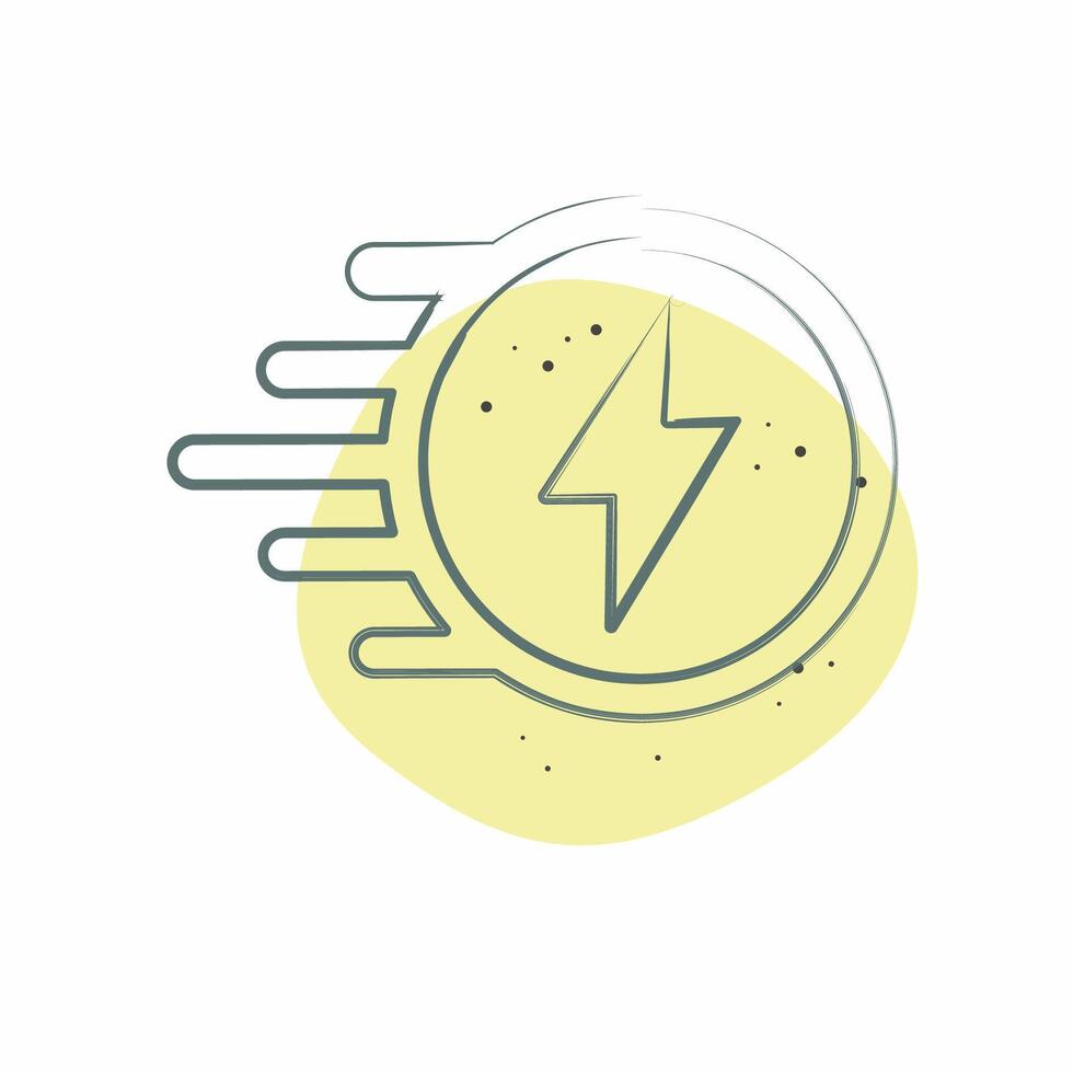 Icon Flash. related to Speed symbol. Color Spot Style. design editable vector