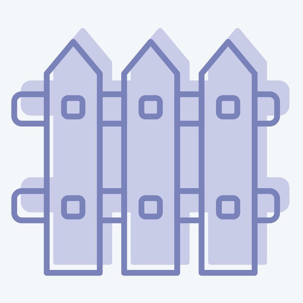 Icon Fence. related to Kindergarten symbol. two tone style. design editable vector