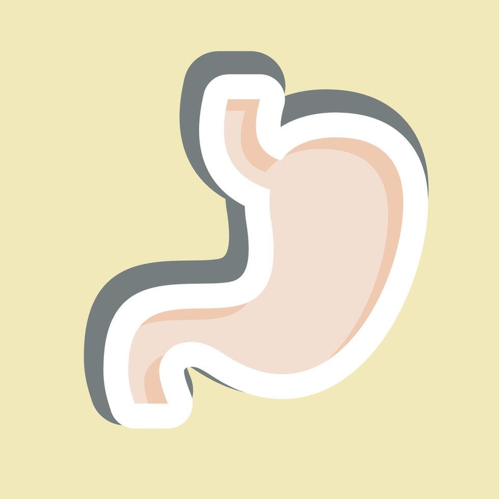 Sticker Stomach. related to Healthcare symbol. design editable vector