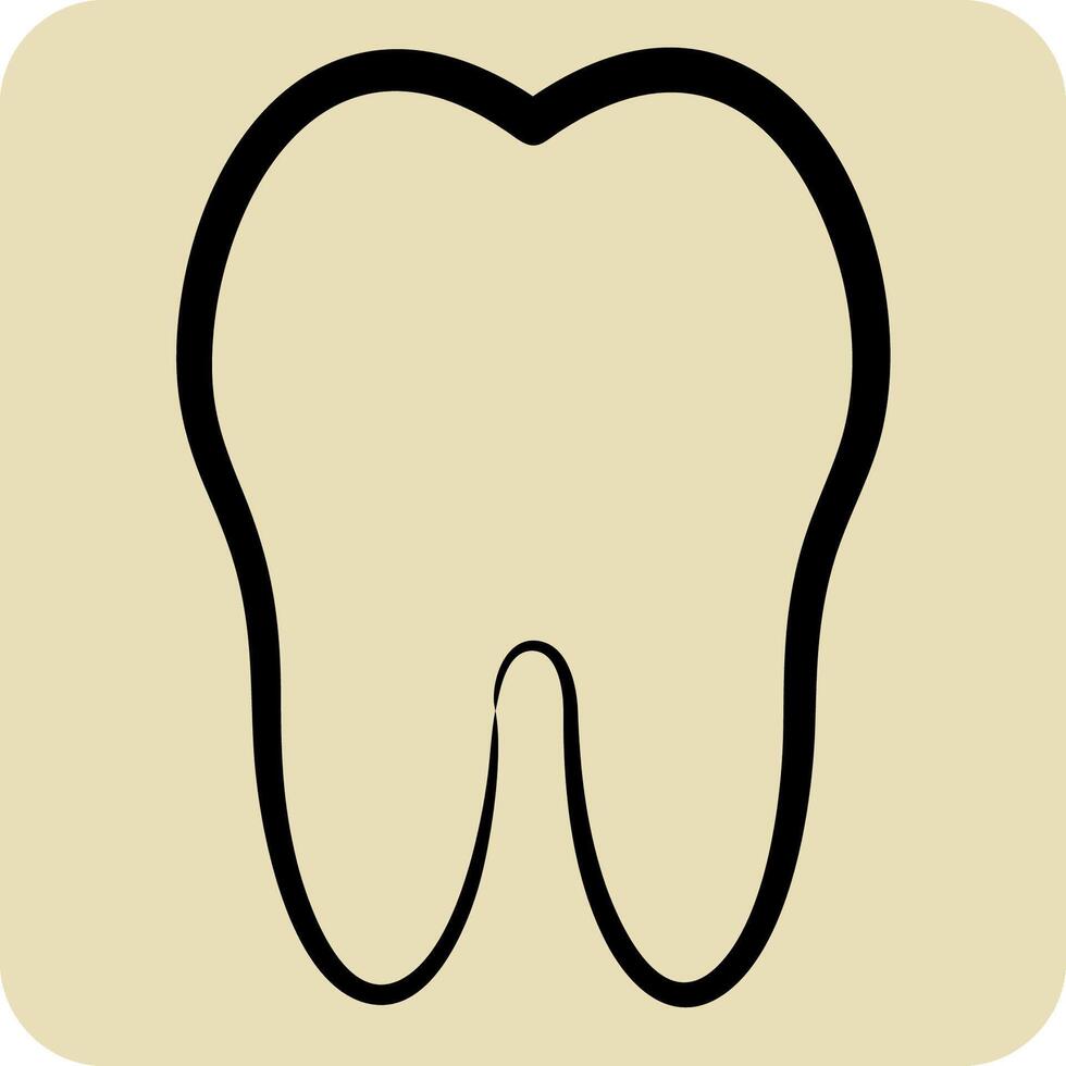 Icon Tooth. related to Healthcare symbol. hand drawn style. design editable vector