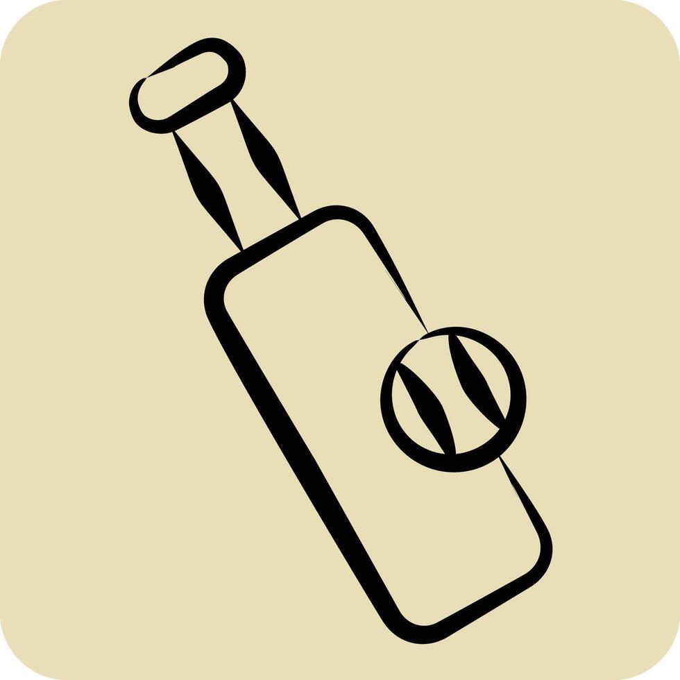 Icon Cricket. related to Hobbies symbol. hand drawn style. design editable vector