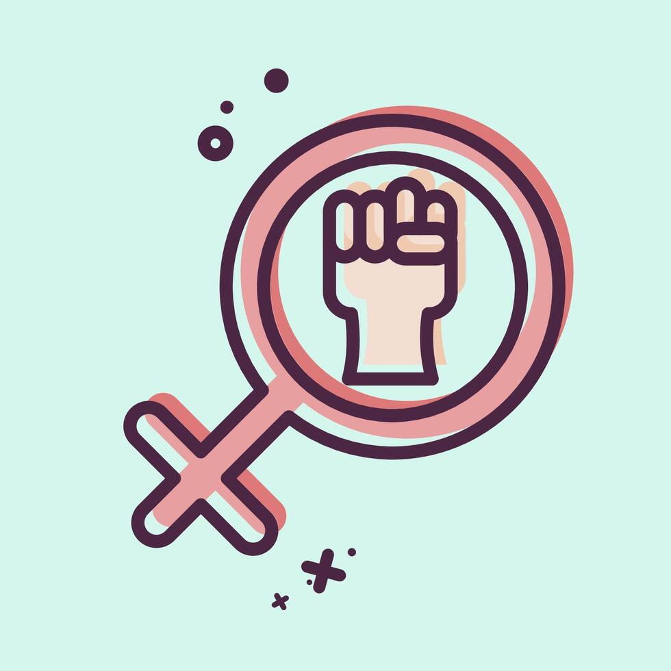 Icon Woman Power. related to Women symbol. MBE style. design editable vector