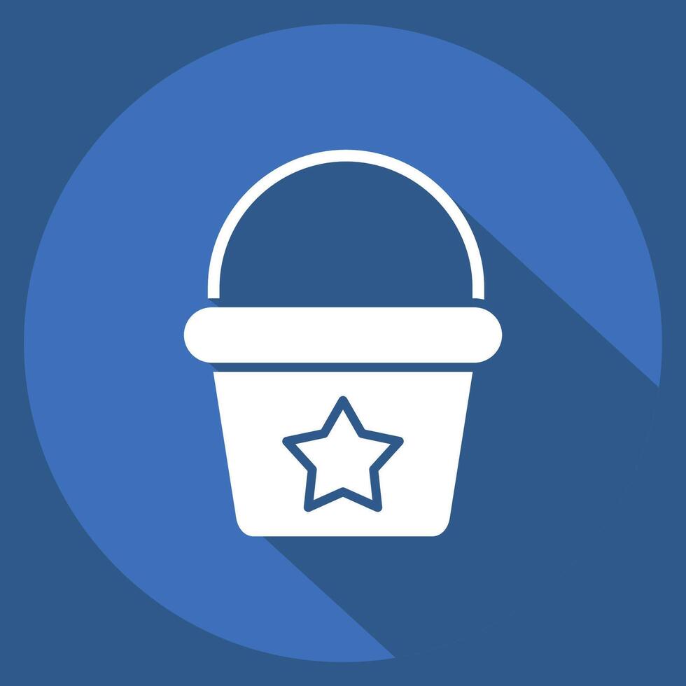 Icon Bucket. related to Kindergarten symbol. long shadow style. design editable vector