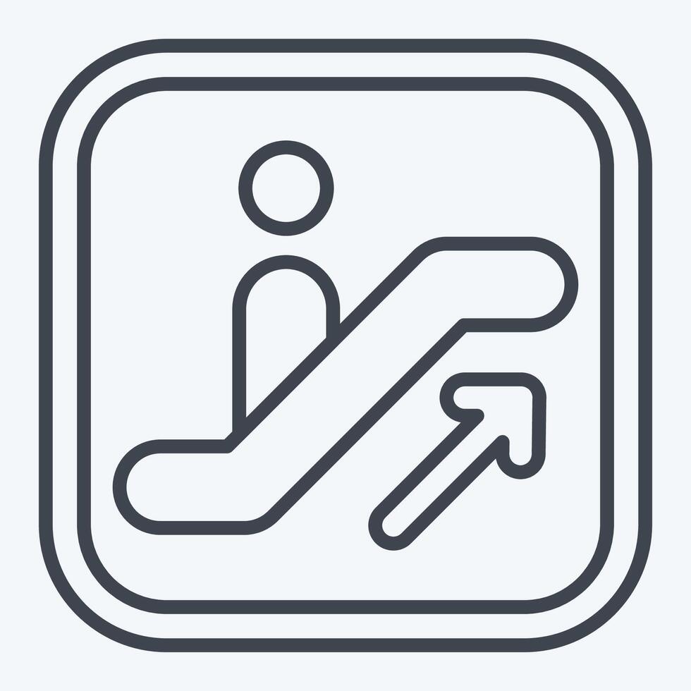 Icon Escalator. related to Public symbol. line style. design editable vector