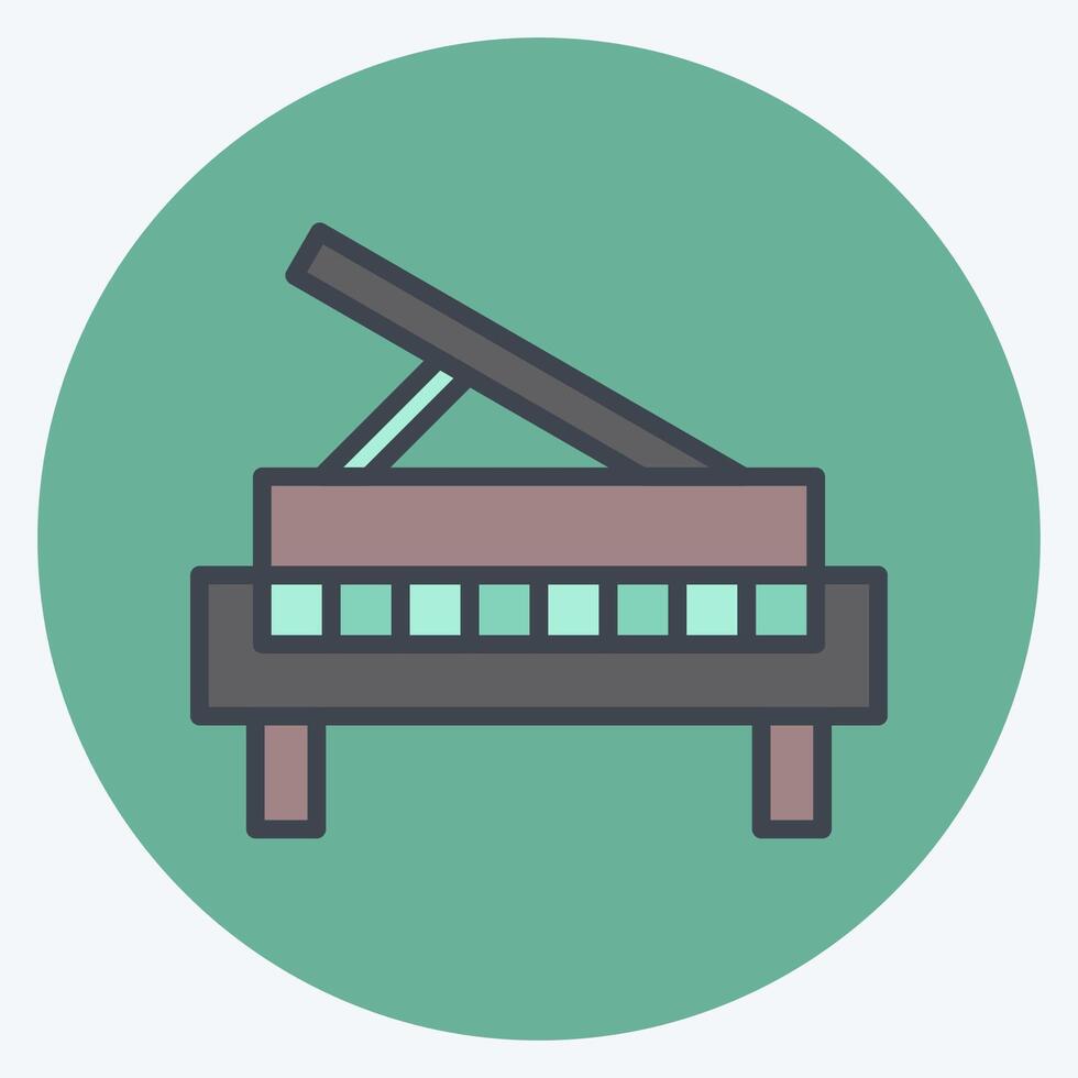 Icon Piano. related to Hobbies symbol. color mate style. design editable vector