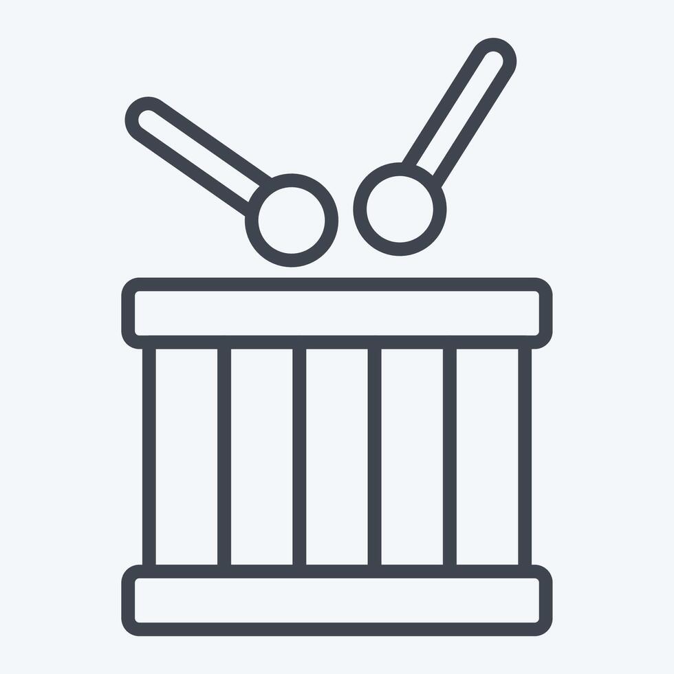 Icon Drum. related to Kindergarten symbol. line style. design editable vector