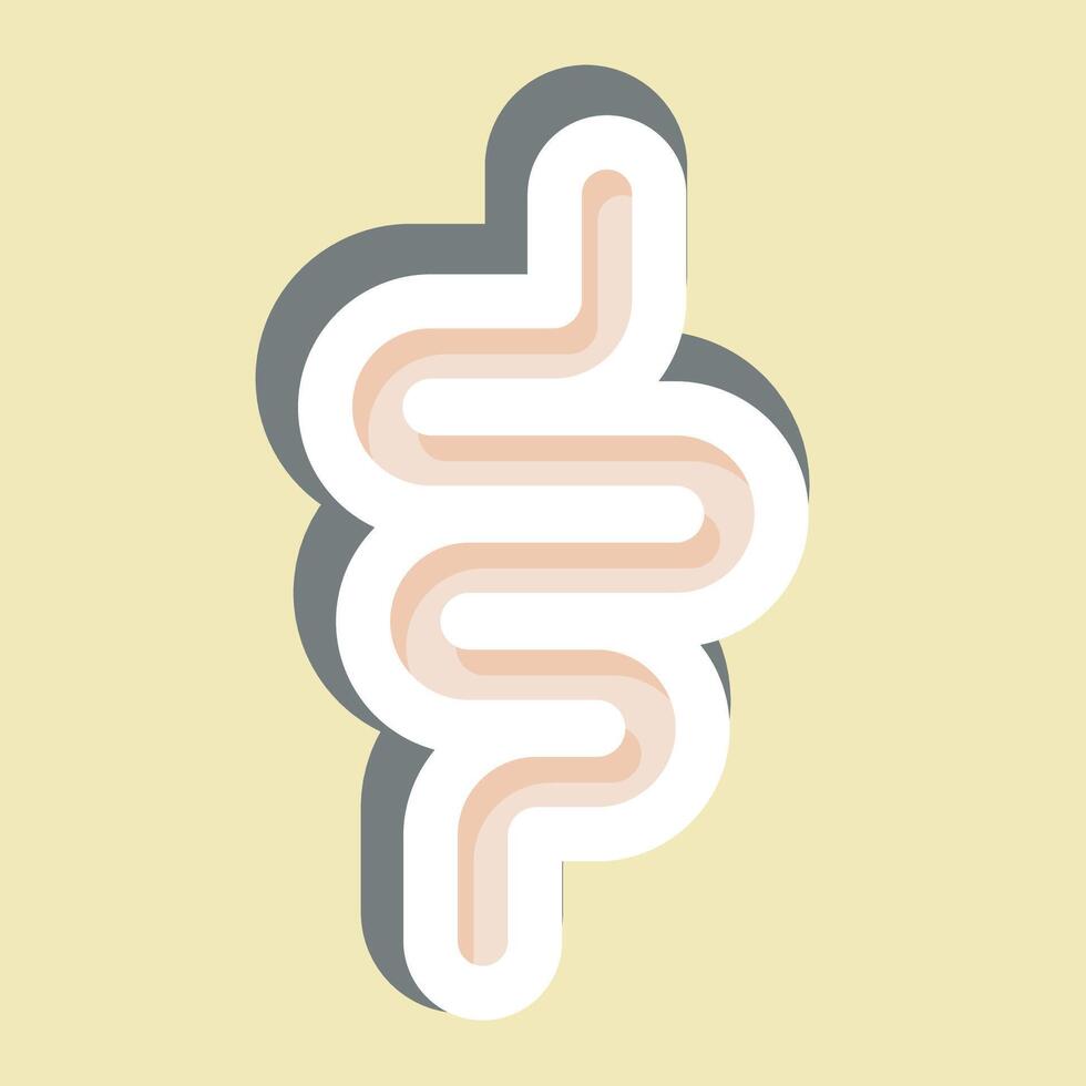 Sticker Intestine. related to Healthcare symbol. design editable vector