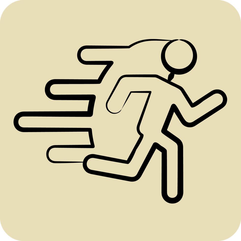 Icon Run. related to Speed symbol. hand drawn style. design editable vector