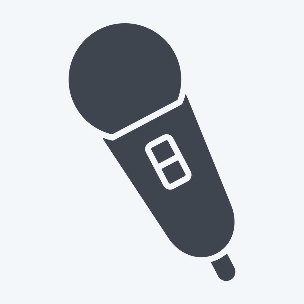 Icon Singing Mic. related to Hobbies symbol. glyph style. design editable vector