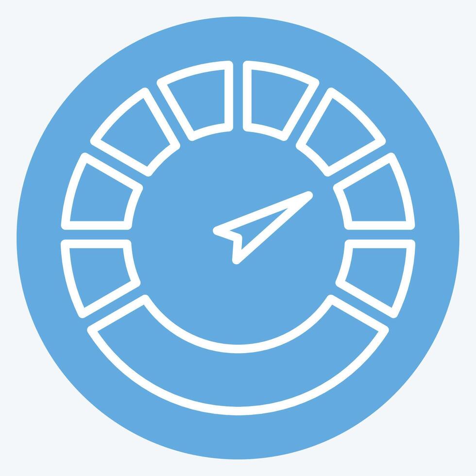 Icon Speedometer. related to Speed symbol. blue eyes style. design editable vector