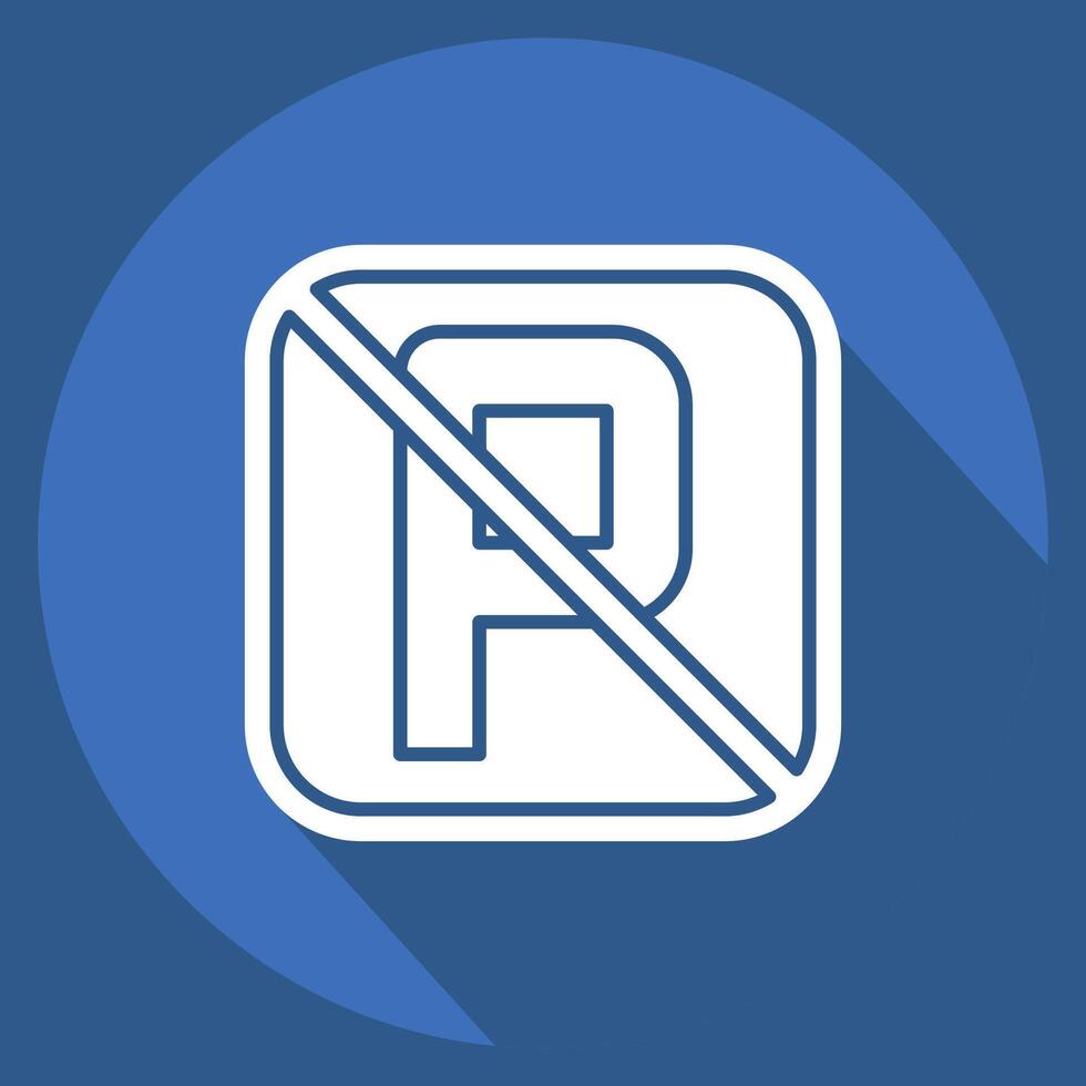 Icon No Parking. related to Public symbol. long shadow style. design editable vector