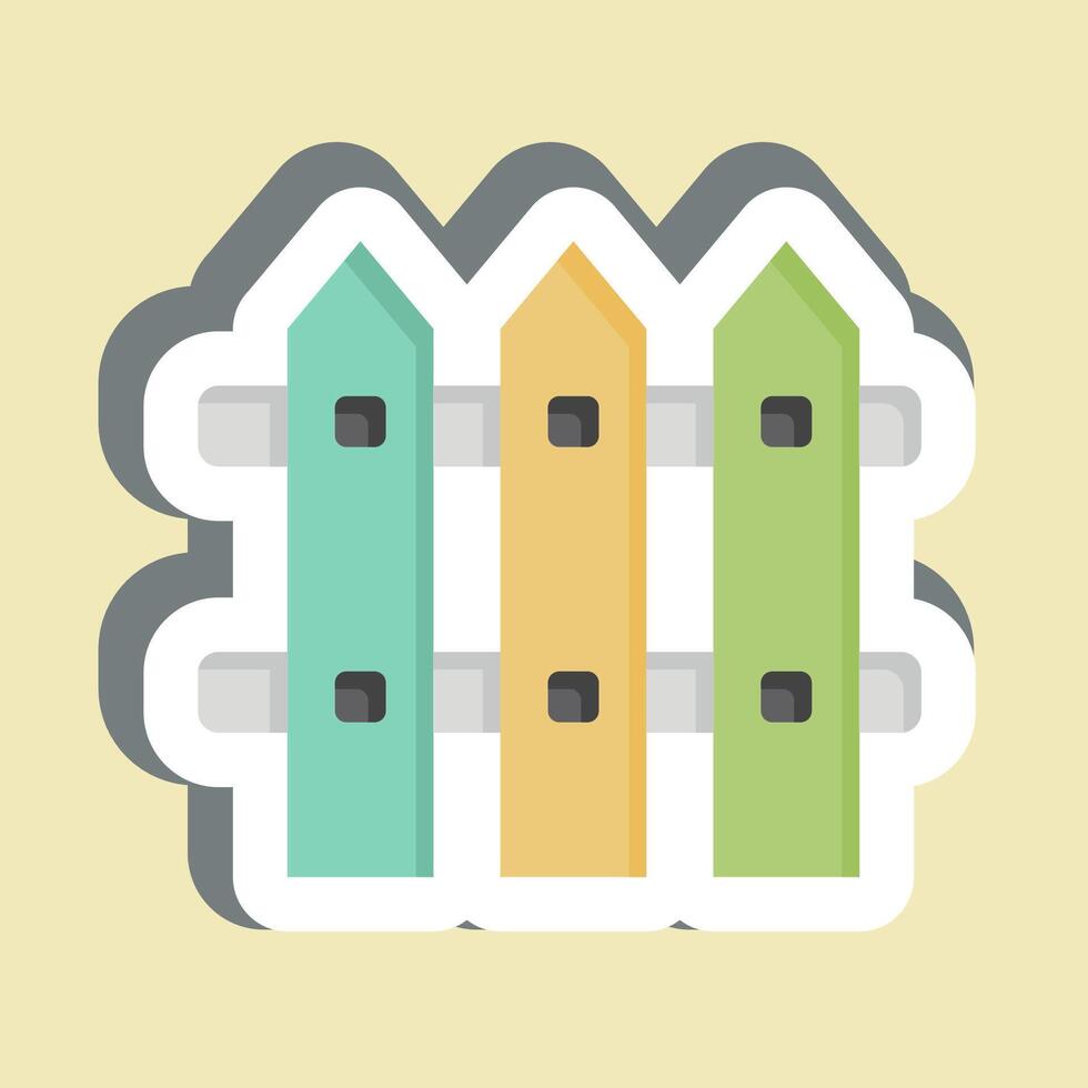 Sticker Fence. related to Kindergarten symbol. design editable vector