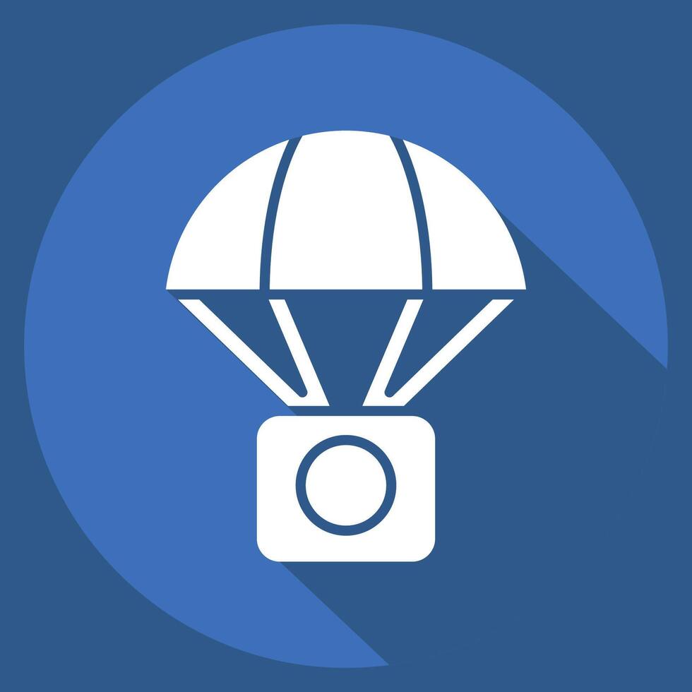 Icon Hot Ballon. related to Hobbies symbol. long shadow style. design editable vector
