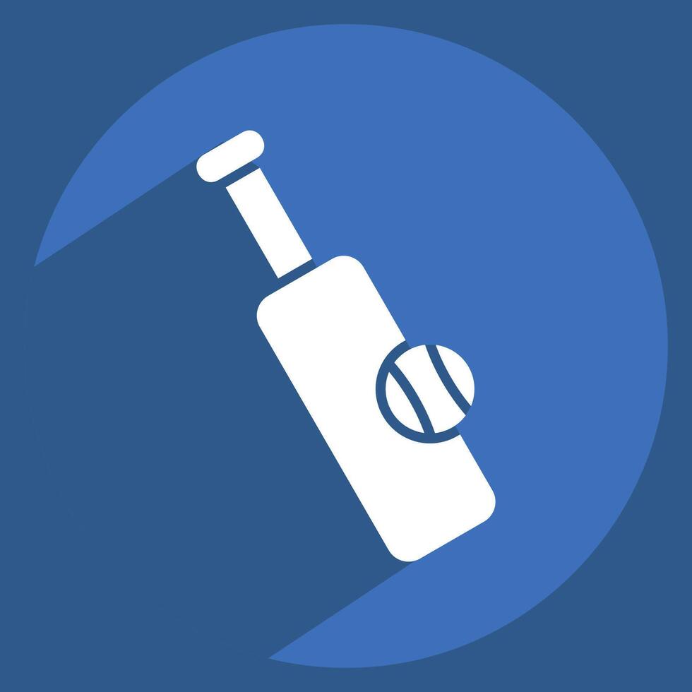 Icon Cricket. related to Hobbies symbol. long shadow style. design editable vector