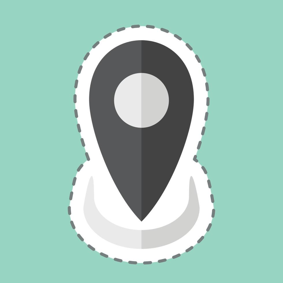 Sticker line cut Location. related to Healthcare symbol. design editable vector