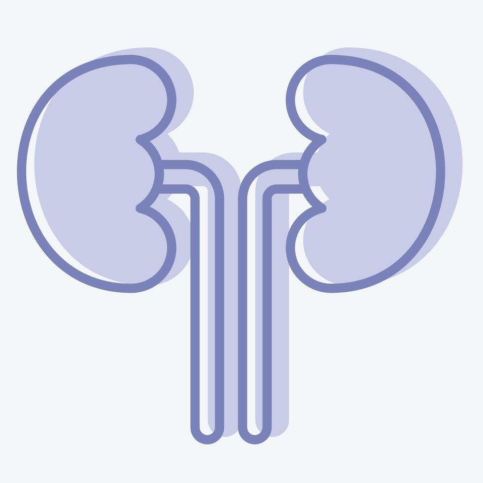 Icon Kidney. related to Healthcare symbol. two tone style. design editable vector