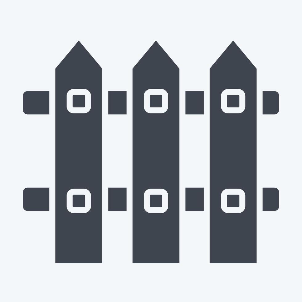 Icon Fence. related to Kindergarten symbol. glyph style. design editable vector