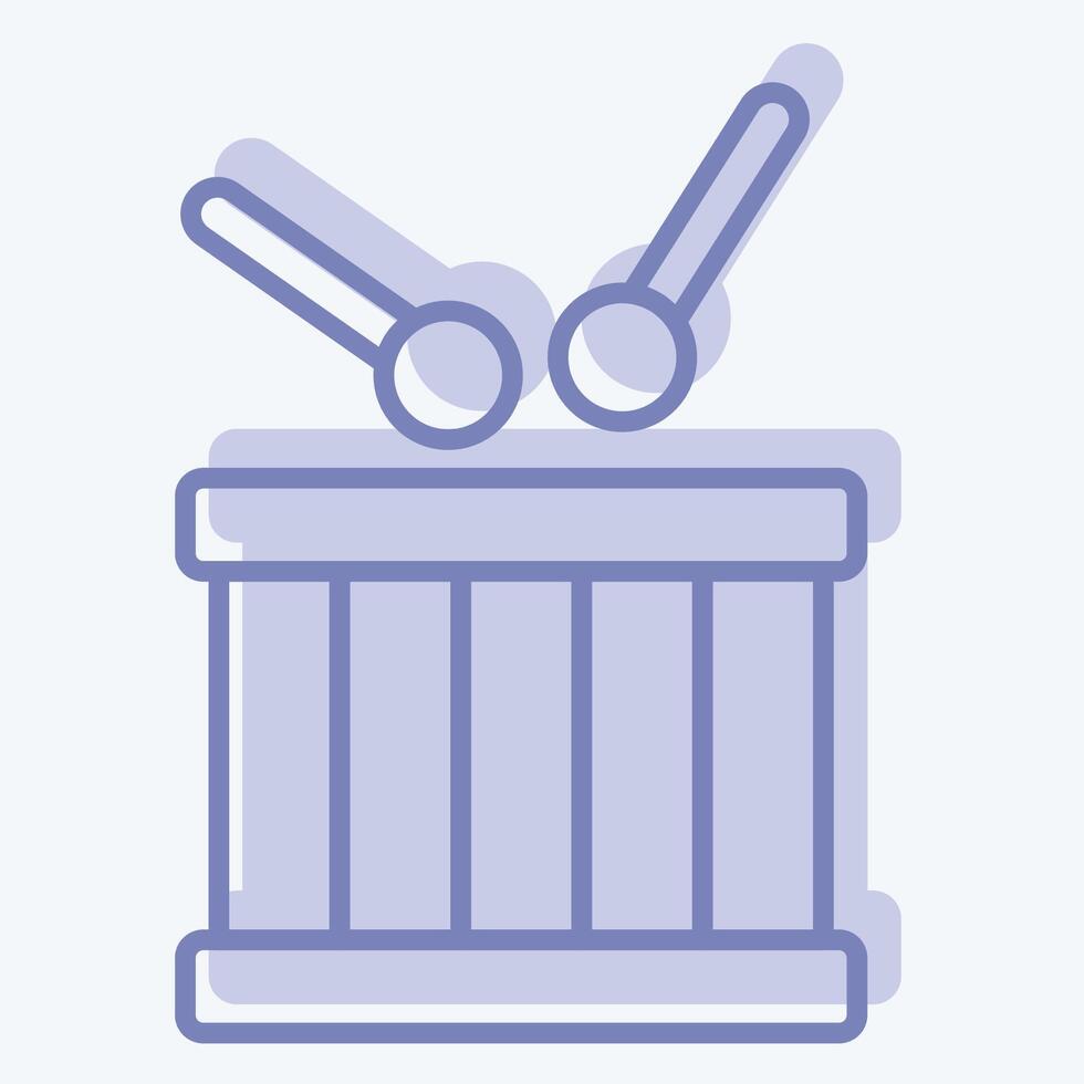 Icon Drum. related to Kindergarten symbol. two tone style. design editable vector