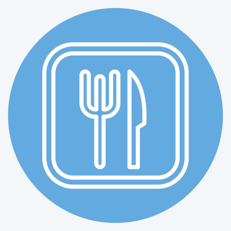 Icon Restaurant. related to Public symbol. blue eyes style. design editable vector