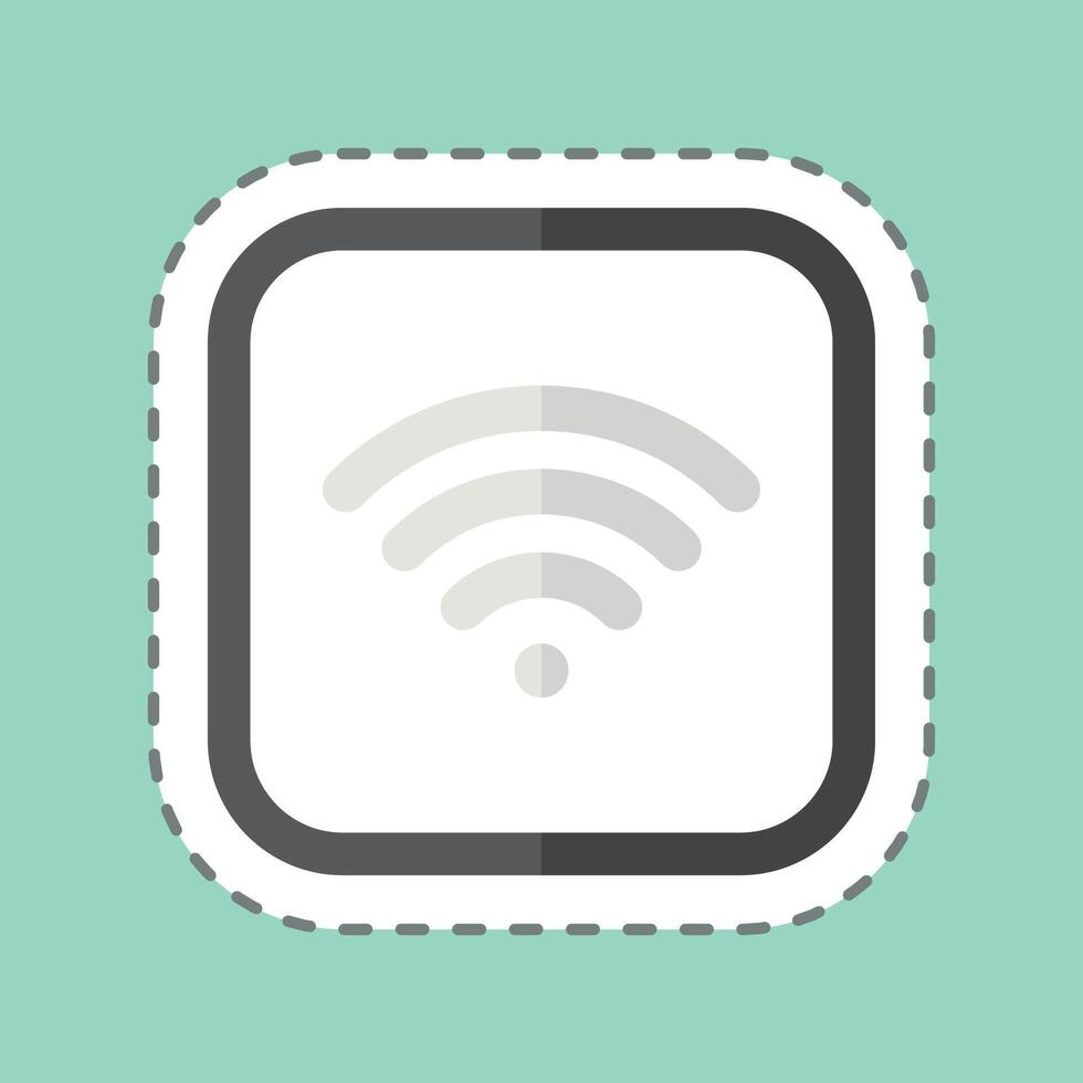 Sticker line cut Wifi. related to Public symbol. design editable vector