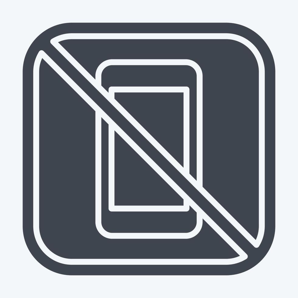 Icon No Phone. related to Public symbol. glyph style. design editable vector