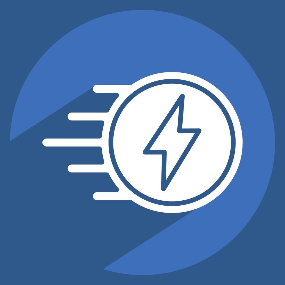Icon Flash. related to Speed symbol. long shadow style. design editable vector