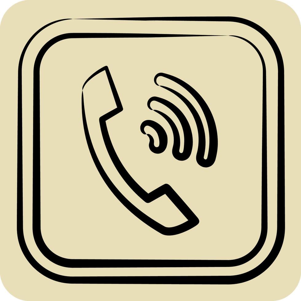 Icon Phone. related to Public symbol. hand drawn style. design editable vector