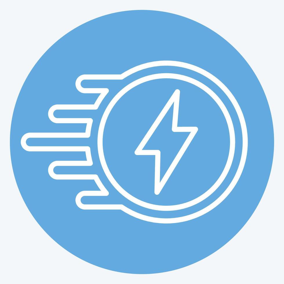 Icon Flash. related to Speed symbol. blue eyes style. design editable vector