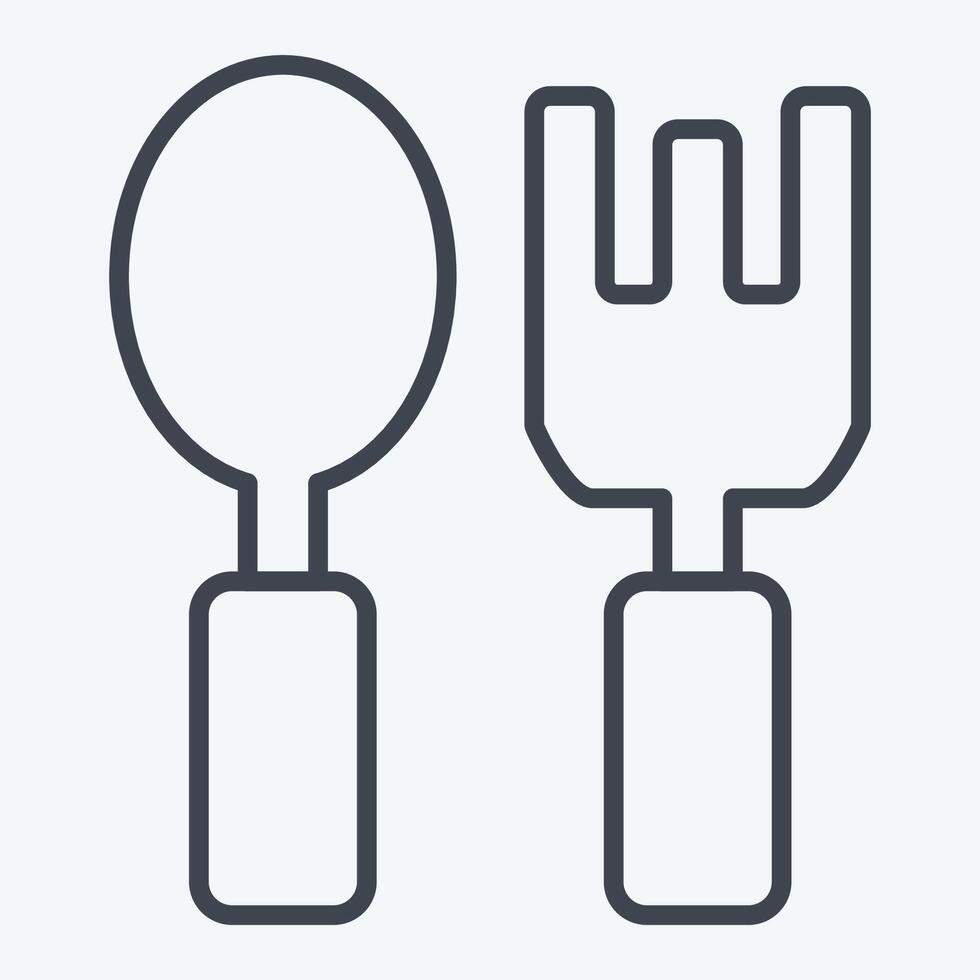 Icon Cutlery. related to Kindergarten symbol. line style. design editable vector