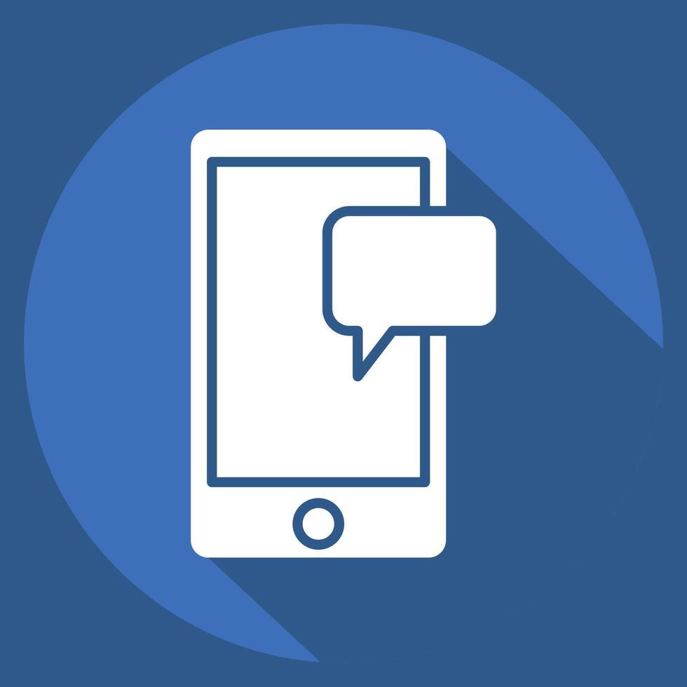 Icon Mobile Chat. related to Hobbies symbol. long shadow style. design editable vector