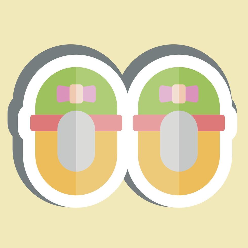 Sticker Girl Shoe. related to Kindergarten symbol. design editable vector