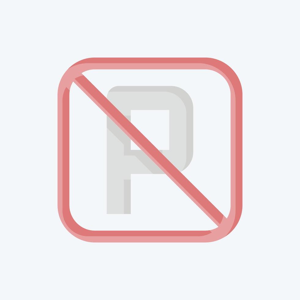 Icon No Parking. related to Public symbol. flat style. design editable vector