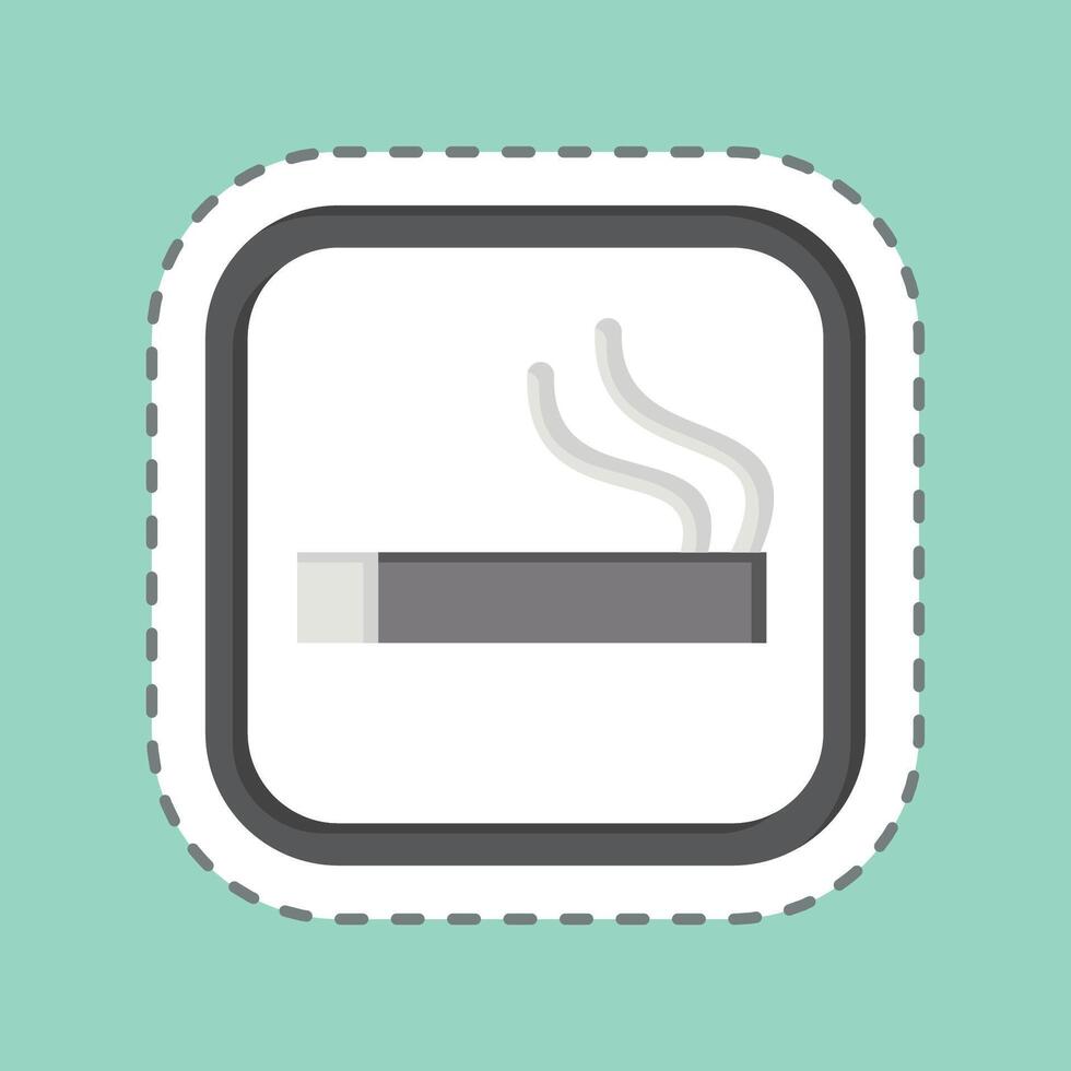 Sticker line cut Smoking Area. related to Public symbol. design editable vector