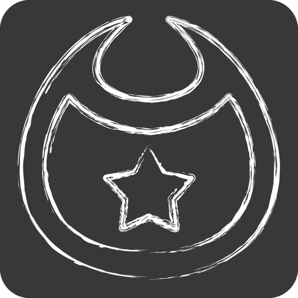 Icon Baby Bibs. related to Kindergarten symbol. chalk Style. design editable vector