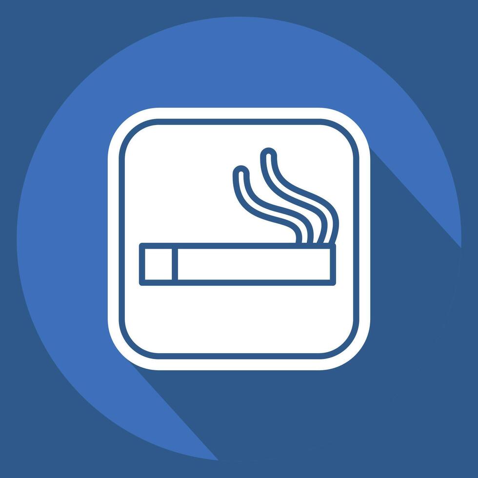 Icon Smoking Area. related to Public symbol. long shadow style. design editable vector